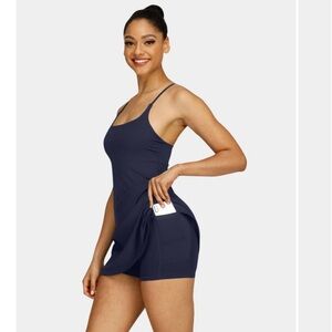 HALARA Navy Blue Strappy Romper Dress